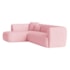 Sofá Modular Oslo Luxuoso Sala de Estar Decoração Luxo 265cm Suede Rosa Bebe