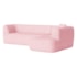 Sofá Modular Oslo Luxuoso Sala de Estar Decoração Luxo 265cm Suede Rosa Bebê