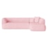 Sofá Modular Oslo Luxuoso Sala de Estar Decoração Luxo 265cm Suede Rosa Bebê