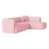 Sofá Modular Oslo Luxuoso Sala de Estar Decoração Luxo 265cm Suede Rosa Bebê
