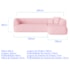 Sofá Modular Oslo Luxuoso Sala de Estar Decoração Luxo 265cm Suede Rosa Bebê