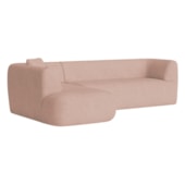 Sofá Modular Oslo Luxuoso Sala de Estar Decoração Luxo 265cm Suede Rose