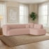 Sofá Modular Oslo Luxuoso Sala de Estar Decoração Luxo 265cm Suede Rosé