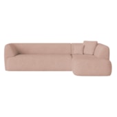 Sofá Modular Oslo Luxuoso Sala de Estar Decoração Luxo 265cm Suede Rosé