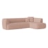 Sofá Modular Oslo Luxuoso Sala de Estar Decoração Luxo 265cm Suede Rosé