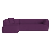 Sofá Modular Oslo Luxuoso Sala de Estar Decoração Luxo 265cm Suede Roxo