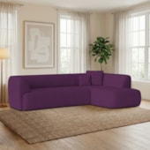 Sofá Modular Oslo Luxuoso Sala de Estar Decoração Luxo 265cm Suede Roxo