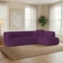 Sofá Modular Oslo Luxuoso Sala de Estar Decoração Luxo 265cm Suede Roxo