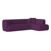 Sofá Modular Oslo Luxuoso Sala de Estar Decoração Luxo 265cm Suede Roxo