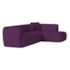 Sofá Modular Oslo Luxuoso Sala de Estar Decoração Luxo 265cm Suede Roxo