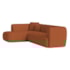 Sofá Modular Oslo Luxuoso Sala de Estar Decoração Luxo 265cm Suede Terracota