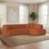 Sofá Modular Oslo Luxuoso Sala de Estar Decoração Luxo 265cm Suede Terracota