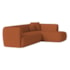Sofá Modular Oslo Luxuoso Sala de Estar Decoração Luxo 265cm Suede Terracota