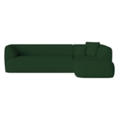 Sofá Modular Oslo Luxuoso Sala de Estar Decoração Luxo 265cm Suede Verde