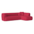 Sofá Modular Oslo Luxuoso Sala de Estar Decoração Luxo 265cm Suede Vermelho