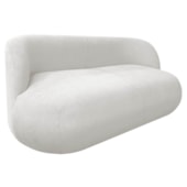 Sofá Nimbus 160cm Orgânico Luxo Sala Recepção 2 Lugares Bouclé Branco