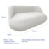 Sofá Nimbus 160cm Orgânico Luxo Sala Recepção 2 Lugares Bouclé Branco