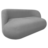 Sofá Nimbus 160cm Orgânico Luxo Sala Recepção 2 Lugares Bouclé Cinza