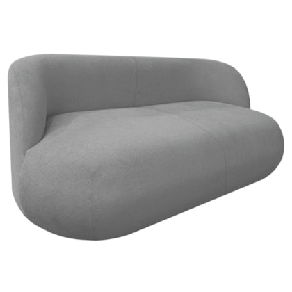 Sofá Nimbus 160cm Orgânico Luxo Sala Recepção 2 Lugares Bouclé Cinza