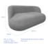 Sofá Nimbus 160cm Orgânico Luxo Sala Recepção 2 Lugares Bouclé Cinza