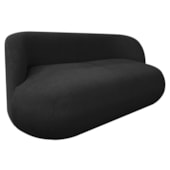 Sofá Nimbus 160cm Orgânico Luxo Sala Recepção 2 Lugares Bouclé Preto