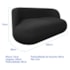 Sofá Nimbus 160cm Orgânico Luxo Sala Recepção 2 Lugares Bouclé Preto