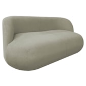Sofá Nimbus 160cm Orgânico Luxo Sala Recepção 2 Lugares Bouclé Verde Oliva