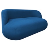 Sofá Nimbus 160cm Orgânico Luxo Sala Recepção 2 Lugares Linho Azul Royal