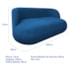Sofá Nimbus 160cm Orgânico Luxo Sala Recepção 2 Lugares Linho Azul Royal