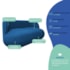 Sofá Nimbus 160cm Orgânico Luxo Sala Recepção 2 Lugares Linho Azul Royal