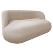 Sofá Nimbus 160cm Orgânico Luxo Sala Recepção 2 Lugares Linho Bege