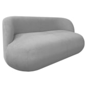 Sofá Nimbus 160cm Orgânico Luxo Sala Recepção 2 Lugares Linho Cinza Claro