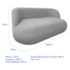 Sofá Nimbus 160cm Orgânico Luxo Sala Recepção 2 Lugares Linho Cinza Claro
