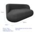 Sofá Nimbus 160cm Orgânico Luxo Sala Recepção 2 Lugares Linho Cinza Escuro
