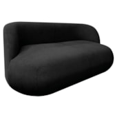 Sofá Nimbus 160cm Orgânico Luxo Sala Recepção 2 Lugares Linho Preto