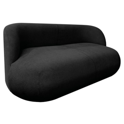 Sofá Nimbus 160cm Orgânico Luxo Sala Recepção 2 Lugares Linho Preto
