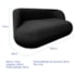 Sofá Nimbus 160cm Orgânico Luxo Sala Recepção 2 Lugares Linho Preto