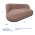 Sofá Nimbus 160cm Orgânico Luxo Sala Recepção 2 Lugares Linho Rose
