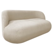 Sofá Nimbus 180cm Orgânico Luxo Sala Recepção 3 Lugares Bouclé Bege