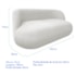 Sofá Nimbus 180cm Orgânico Luxo Sala Recepção 3 Lugares Bouclé Branco