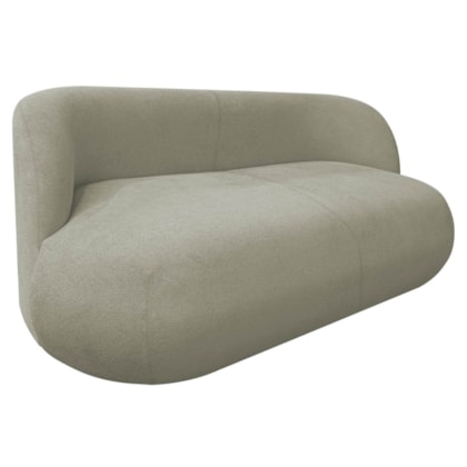 Sofá Nimbus 180cm Orgânico Luxo Sala Recepção 3 Lugares Bouclé Verde Oliva