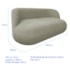 Sofá Nimbus 180cm Orgânico Luxo Sala Recepção 3 Lugares Bouclé Verde Oliva