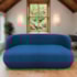 Sofá Nimbus 180cm Orgânico Luxo Sala Recepção 3 Lugares Linho Azul Royal