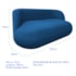 Sofá Nimbus 180cm Orgânico Luxo Sala Recepção 3 Lugares Linho Azul Royal