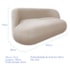 Sofá Nimbus 180cm Orgânico Luxo Sala Recepção 3 Lugares Linho Bege