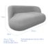 Sofá Nimbus 180cm Orgânico Luxo Sala Recepção 3 Lugares Linho Cinza Claro