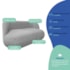 Sofá Nimbus 180cm Orgânico Luxo Sala Recepção 3 Lugares Linho Cinza Claro