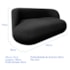 Sofá Nimbus 180cm Orgânico Luxo Sala Recepção 3 Lugares Linho Preto