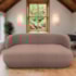 Sofá Nimbus 180cm Orgânico Luxo Sala Recepção 3 Lugares Linho Rose