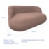 Sofá Nimbus 180cm Orgânico Luxo Sala Recepção 3 Lugares Linho Rose